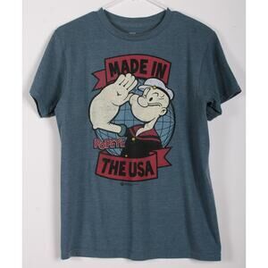 Men Clothing Popeye Blue short sleeve t-shirt size small